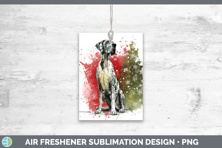 Great Dane Air Freshener Dogs 01 Splash Christmas Sublimatio
