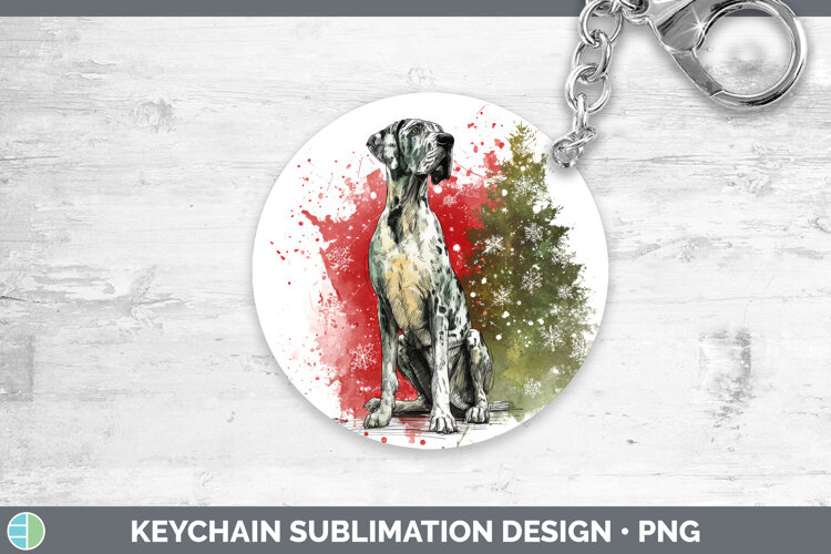 GorgeousDogs 01 Splash Christmas Keychain design.