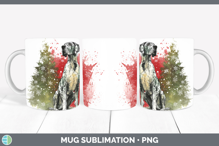 Great Dane Mug Wrap Dogs 01 Splash Christmas Sublimation Cof