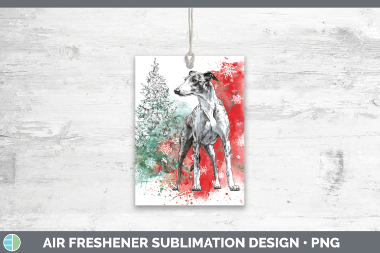 Greyhound Air Freshener Dogs 01 Splash Christmas Sublimation