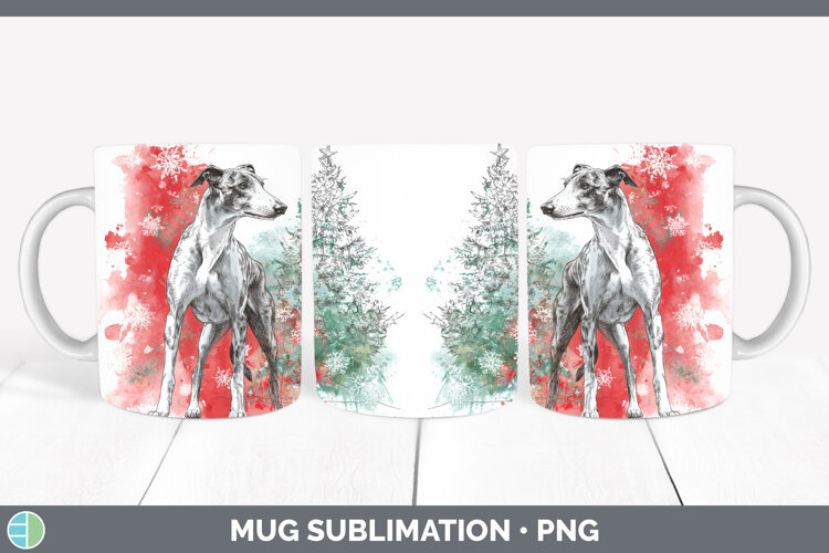 GorgeousDogs 01 Splash Christmas Mug Wrap design.
