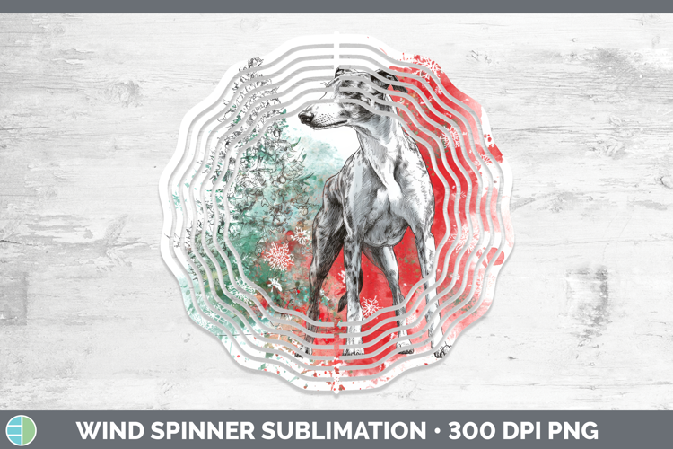 Greyhound Wind Spinner Dogs 01 Splash Christmas Sublimation
