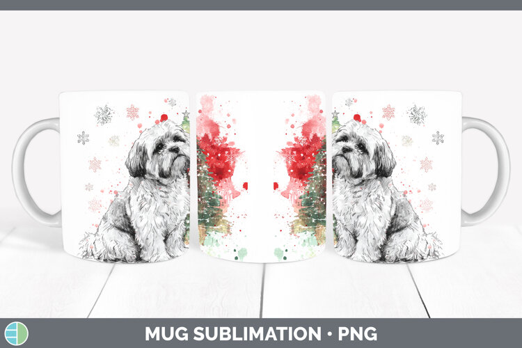 GorgeousDogs 01 Splash Christmas Mug Wrap design.