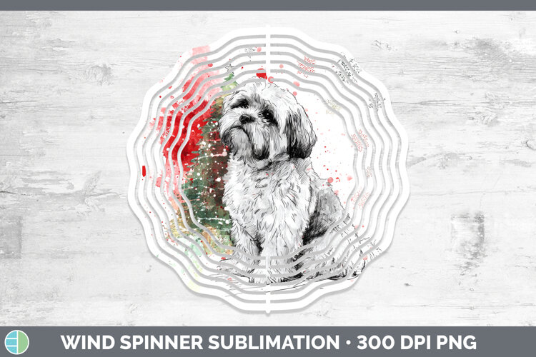 GorgeousDogs 01 Splash Christmas Wind Spinner design.