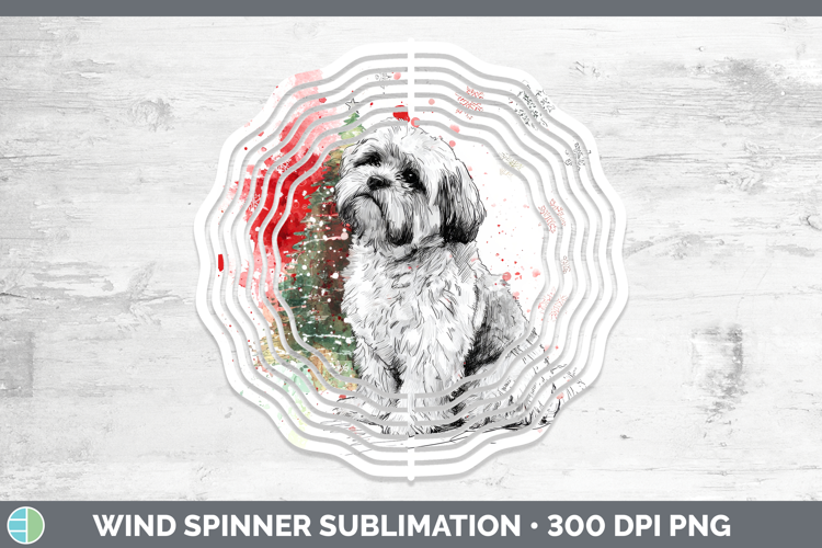 Lhasa Apso Wind Spinner Dogs 01 Splash Christmas Sublimation