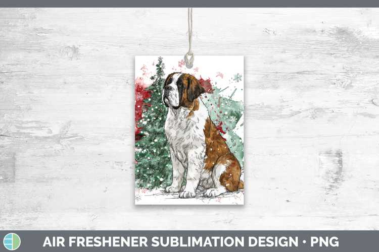 Saint Bernard Air Freshener Dogs 01 Splash Christmas Sublima
