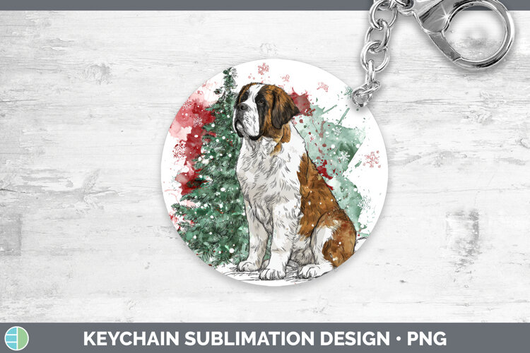 GorgeousDogs 01 Splash Christmas Keychain design.