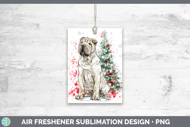 Shar Pei Air Freshener Dogs 01 Splash Christmas Sublimation