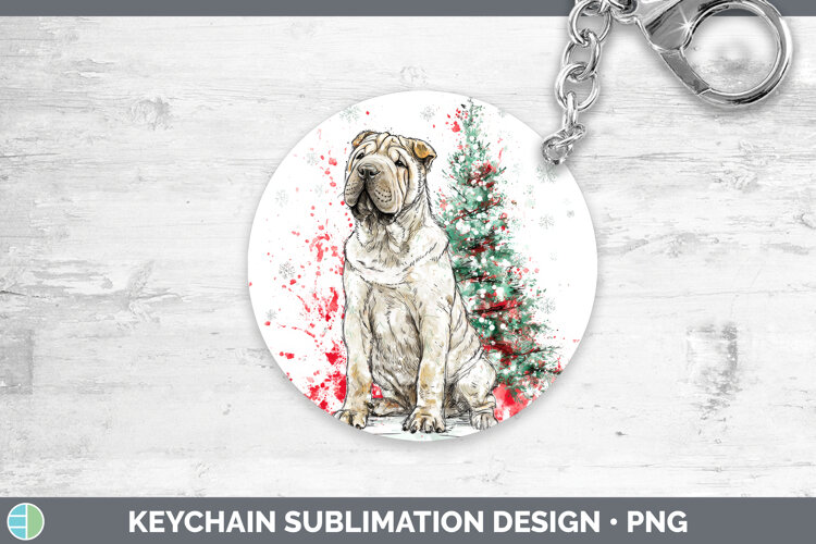 GorgeousDogs 01 Splash Christmas Keychain design.