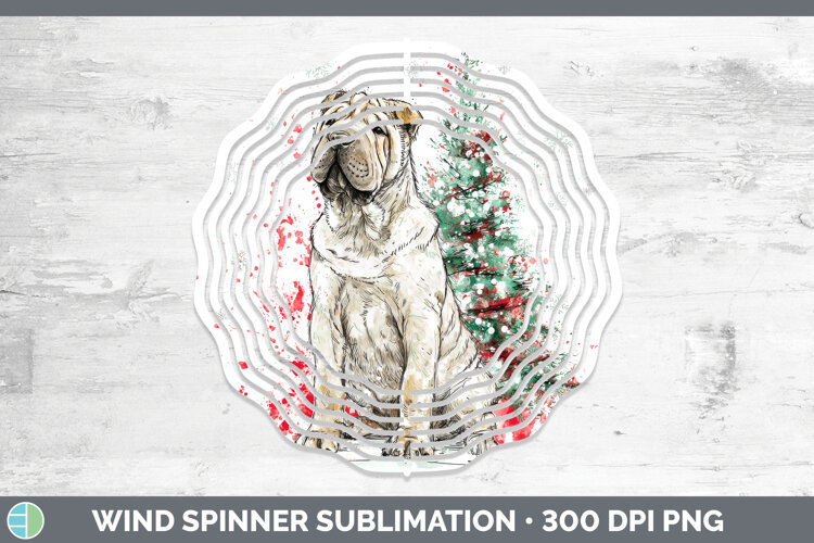 GorgeousDogs 01 Splash Christmas Wind Spinner design.