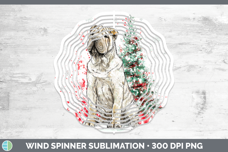 Shar Pei Wind Spinner Dogs 01 Splash Christmas Sublimation S