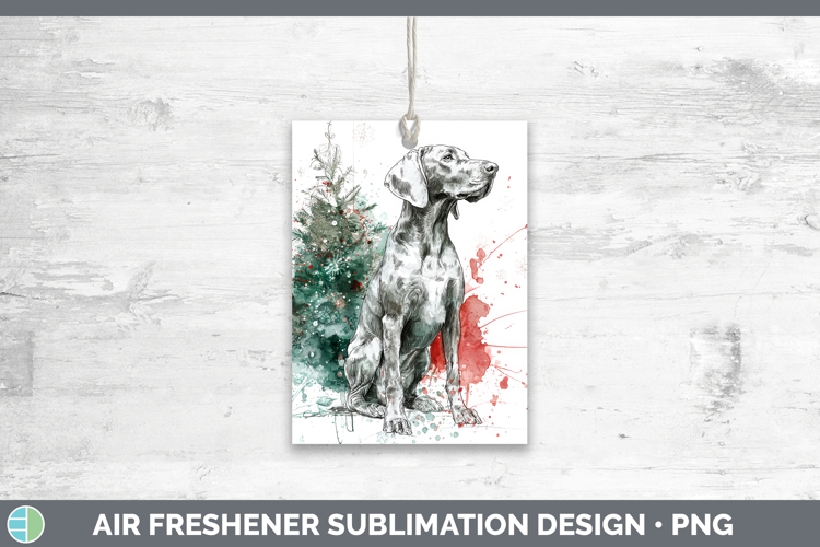 Weimaraner Air Freshener Dogs 01 Splash Christmas Sublimatio