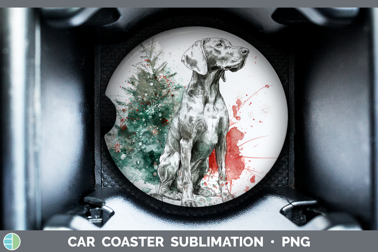 Weimaraner Car Coaster Dogs 01 Splash Christmas Sublimation