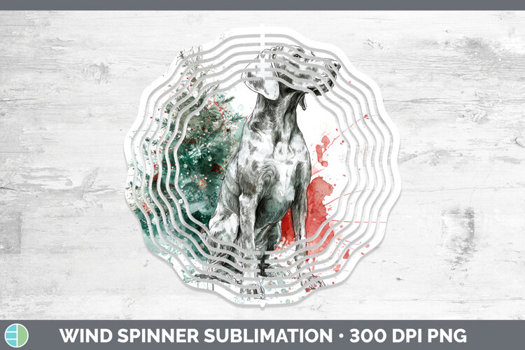 GorgeousDogs 01 Splash Christmas Wind Spinner design.