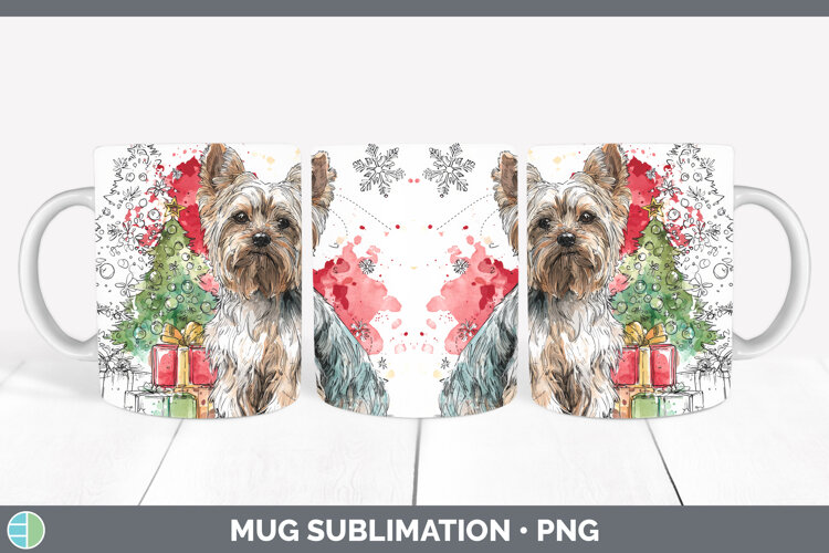 GorgeousDogs 01 Splash Christmas Mug Wrap design.