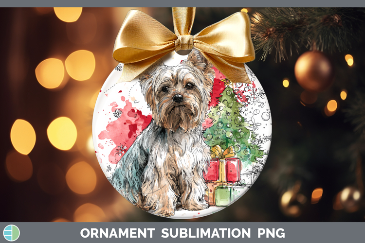 Yorkshire Terrier Ornament Dogs 01 Splash Christmas Sublimat