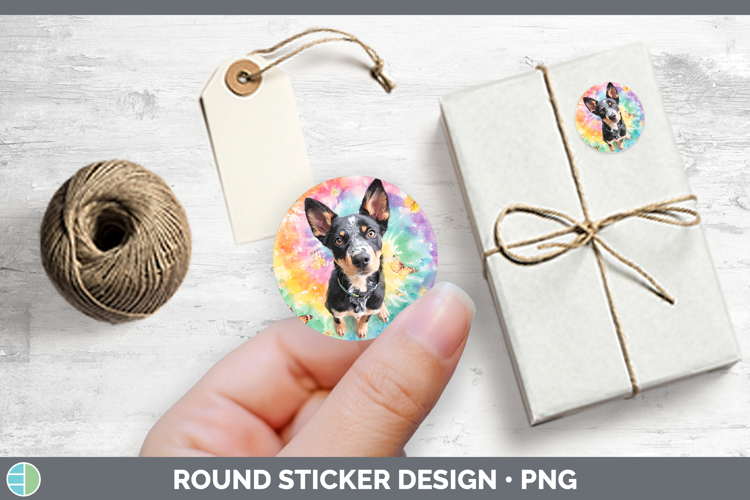 Australian Kelpie Dogs 01 Tie Dye Stickers Design