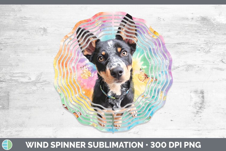 GorgeousDogs 01 Tie Dye Wind Spinner design.