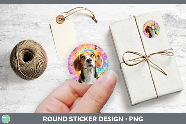 Beagle Dogs 01 Tie Dye Stickers Design