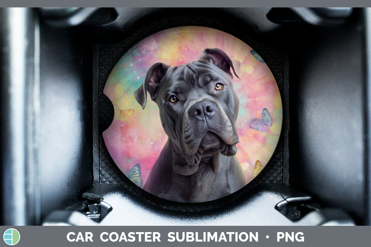 Cane Corso Dogs 01 Tie Dye Car Coaster Sublimation Design