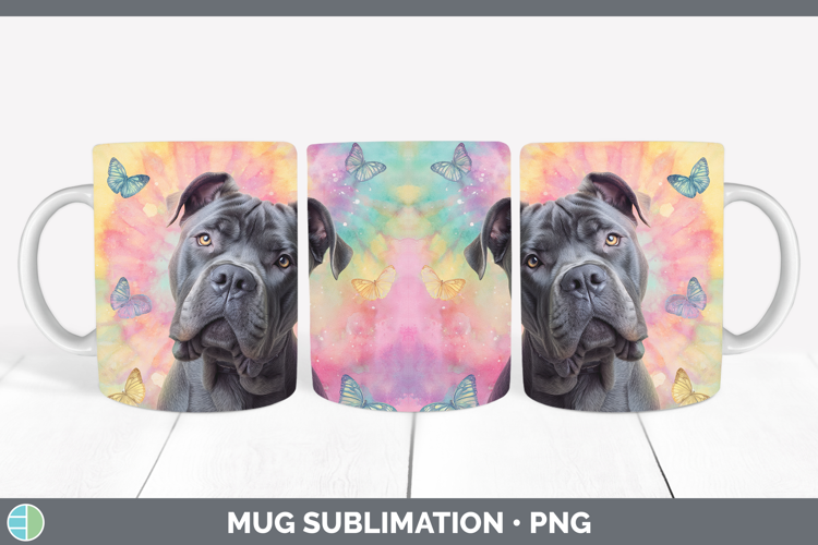 Cane Corso Dogs 01 Tie Dye Mug Wrap Sublimation Design