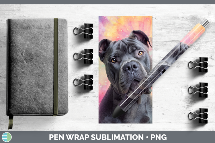 Cane Corso Dogs 01 Tie Dye Pen Wrap Sublimation Design