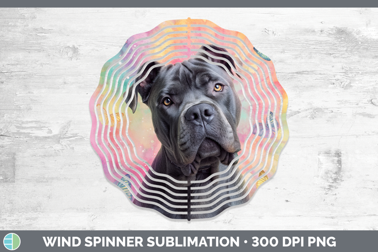 Cane Corso Dogs 01 Tie Dye Wind Spinner Sublimation Design
