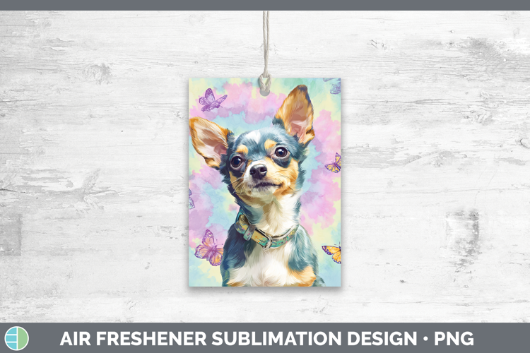 Chihuahua Dogs 01 Tie Dye Air Freshener Sublimation Design