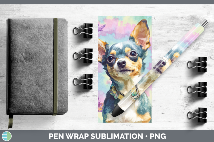 Chihuahua Dogs 01 Tie Dye Pen Wrap Sublimation Design