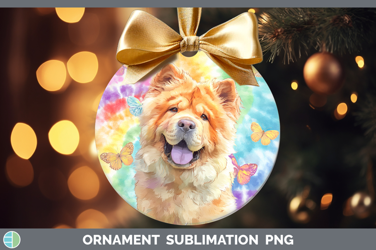 Chow Chow Dogs 01 Tie Dye Ornament Sublimation Design