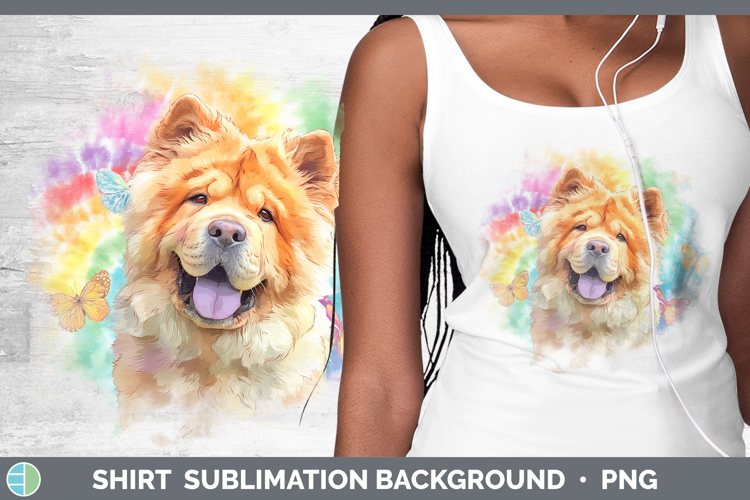 Chow Chow Dogs 01 Tie Dye Shirt Sublimation Design