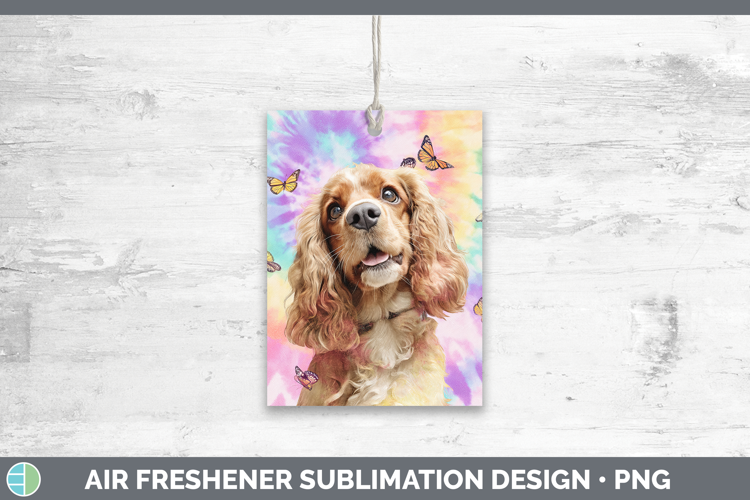 Cocker Spaniel Dogs 01 Tie Dye Air Freshener Sublimation Des