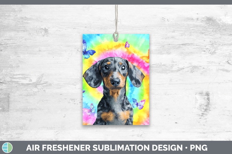 Dachshund Dogs 01 Tie Dye Air Freshener Sublimation Design