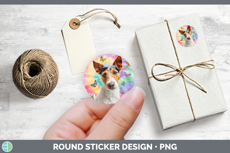 Fox Terrier Dogs 01 Tie Dye Stickers Design