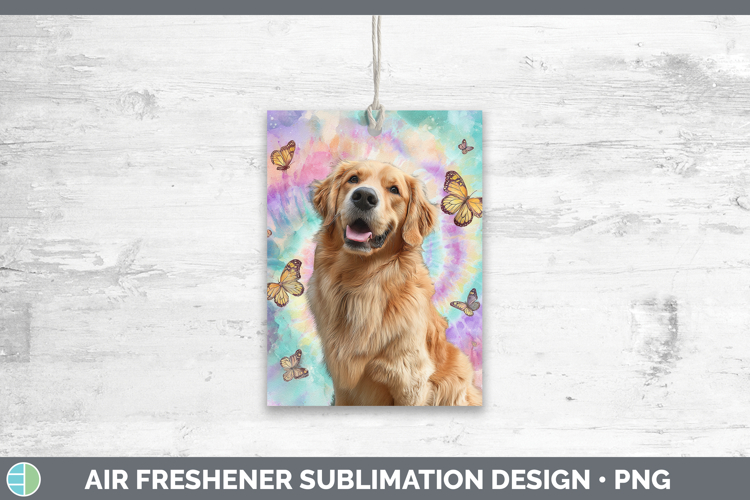 Golden Retriever Dogs 01 Tie Dye Air Freshener Sublimation D
