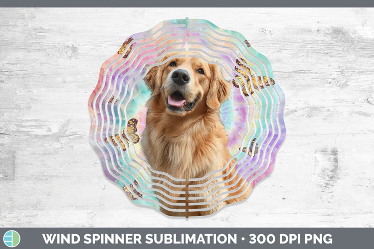 GorgeousDogs 01 Tie Dye Wind Spinner design.