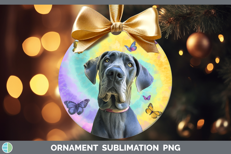 Great Dane Dogs 01 Tie Dye Ornament Sublimation Design