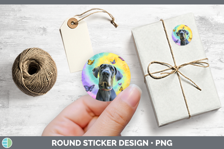 Great Dane Dogs 01 Tie Dye Stickers Design