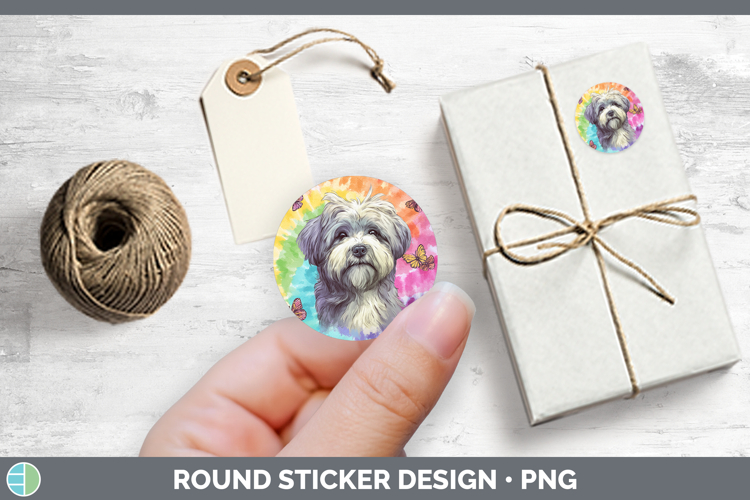Lhasa Apso Dogs 01 Tie Dye Stickers Design