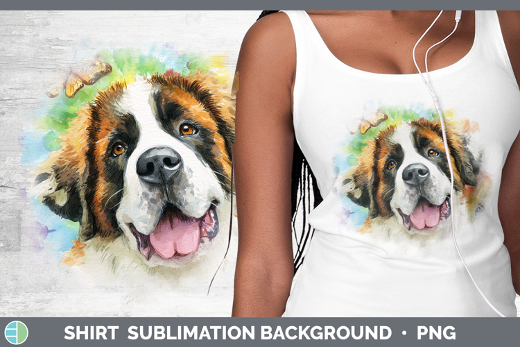 Saint Bernard Dogs 01 Tie Dye Shirt Sublimation Design