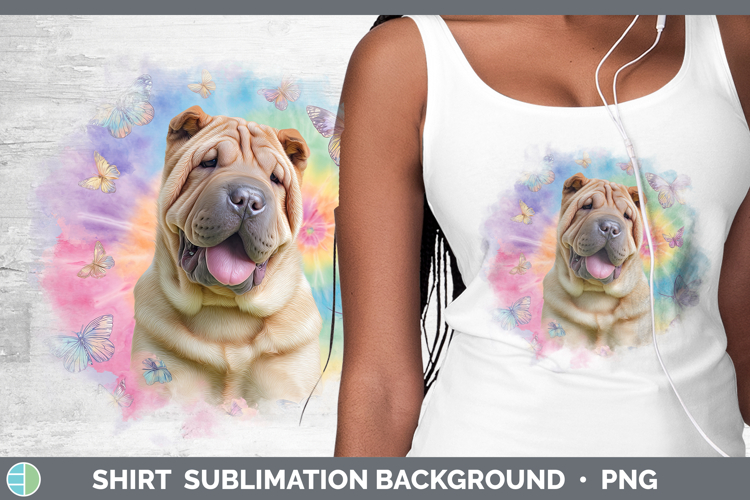 Shar Pei Dogs 01 Tie Dye Shirt Sublimation Design