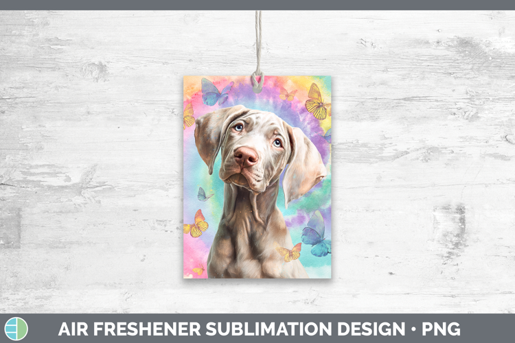 Weimaraner Dogs 01 Tie Dye Air Freshener Sublimation Design