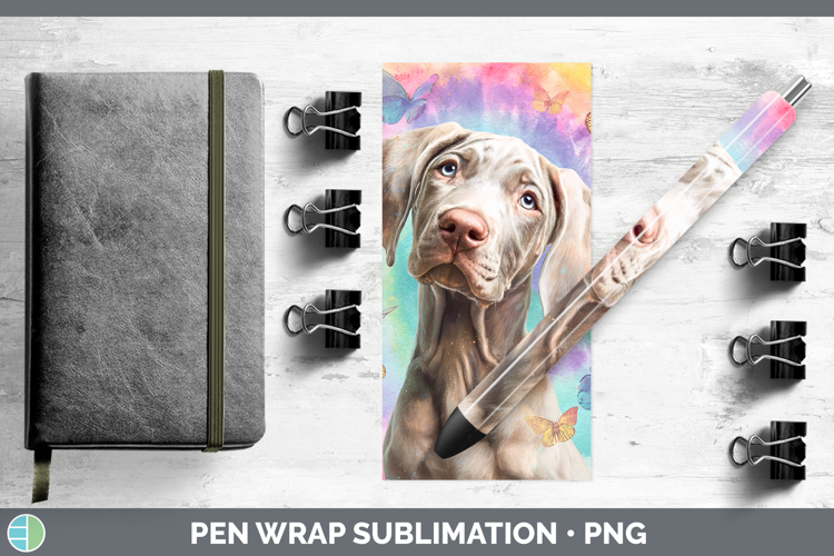 Weimaraner Dogs 01 Tie Dye Pen Wrap Sublimation Design