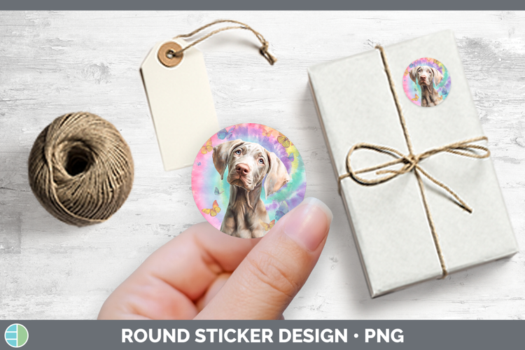 Weimaraner Dogs 01 Tie Dye Stickers Design