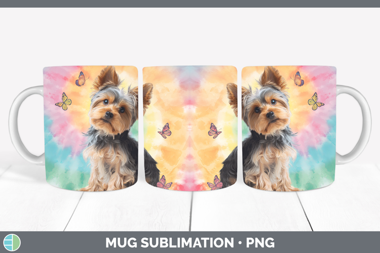 Yorkshire Terrier Dogs 01 Tie Dye Mug Wrap Sublimation Desig
