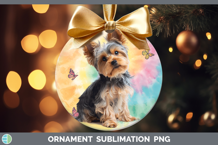 Yorkshire Terrier Dogs 01 Tie Dye Ornament Sublimation Desig