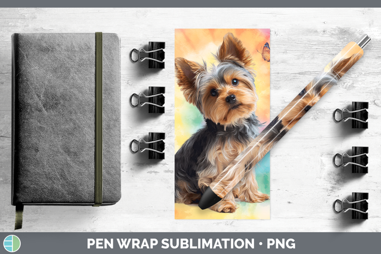 Yorkshire Terrier Dogs 01 Tie Dye Pen Wrap Sublimation Desig