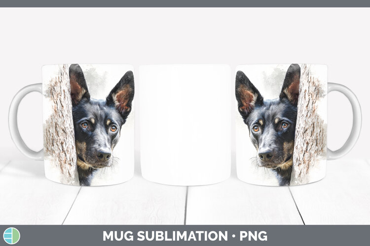 GorgeousDogs 01 Tree Peek Mug Wrap design.