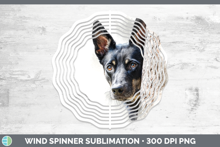 Australian Kelpie Dogs 01 Tree Peek Wind Spinner Sublimation
