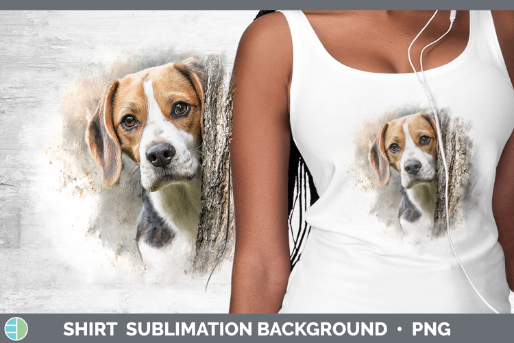 Beagle Dogs 01 Tree Peek Shirt Sublimation Design